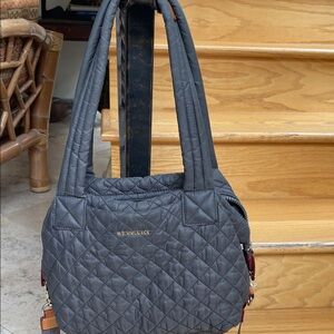 MZ Wallace Quilted Shoulder Bag in Charcoal